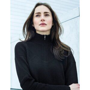 Aether Merino 1/2 Zip Sweater Jet Black Size 1 NWT